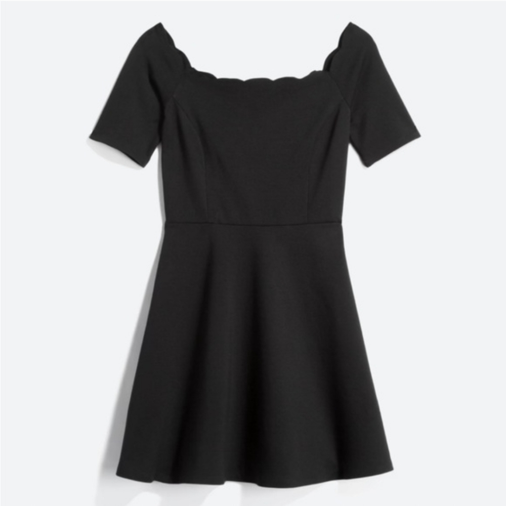 NWT Nine Britton Black Vandalie Scallop Neckline Ponte Dress XL Stitchfix
